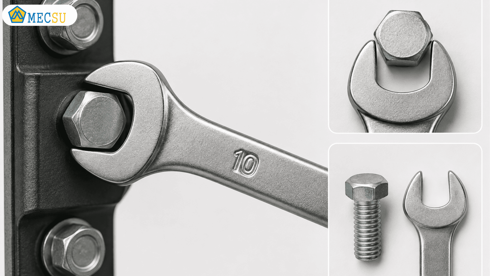 Sử dụng cờ lê 10 mm để căn chỉnh bu lông